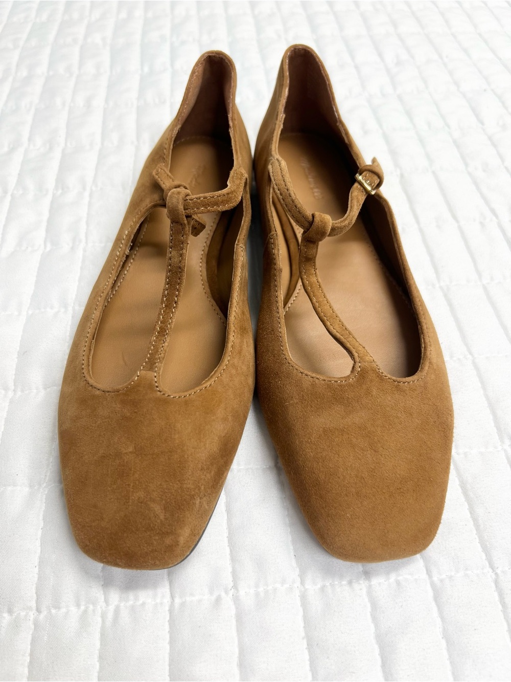 Madewell The Mylie T-Strap Flat in Russet Brown Suede Size 7.5 - Picture 8 of 11